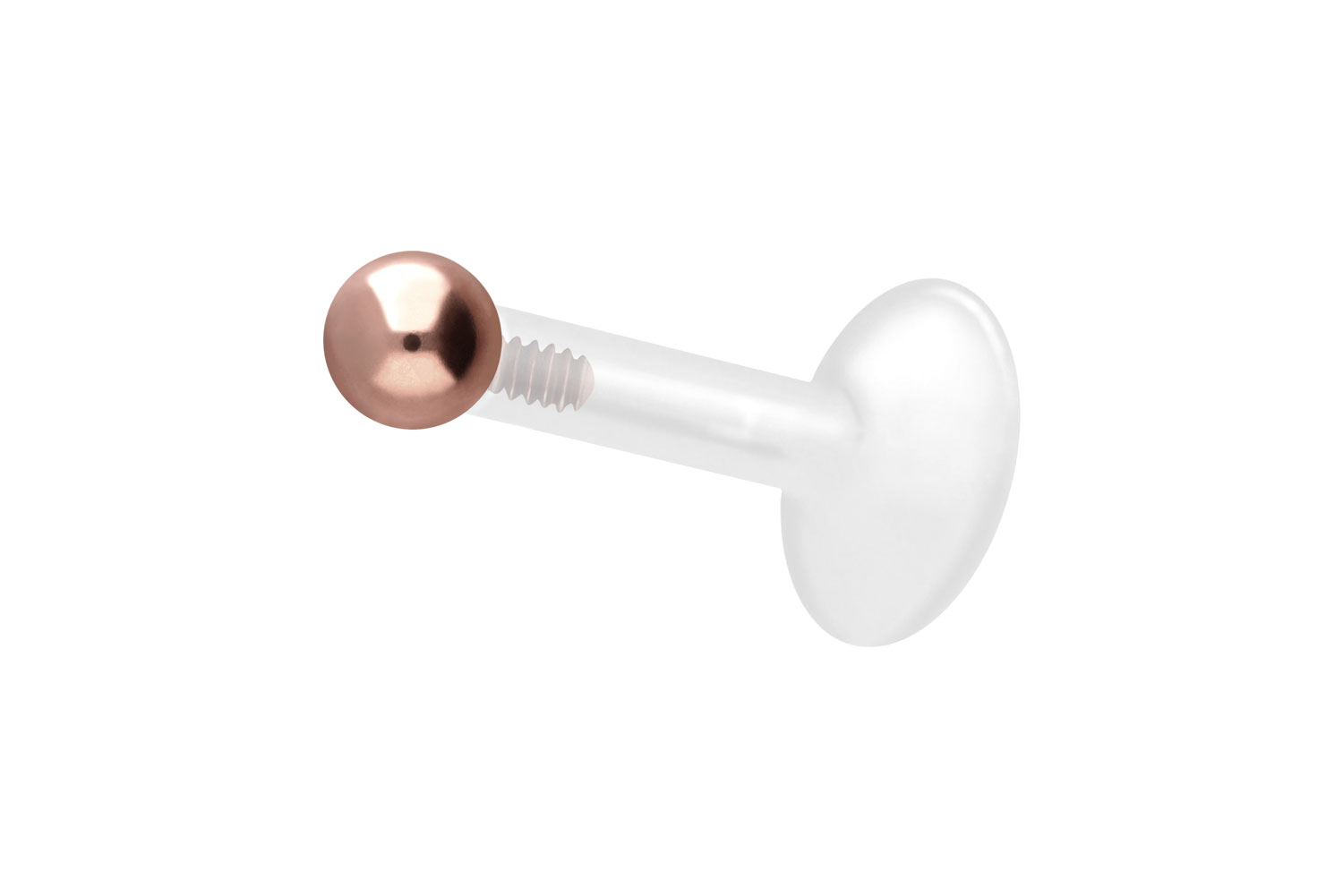 PTFE Labret Piercing mit Innengewinde + Titan-Aufsatz KUGEL